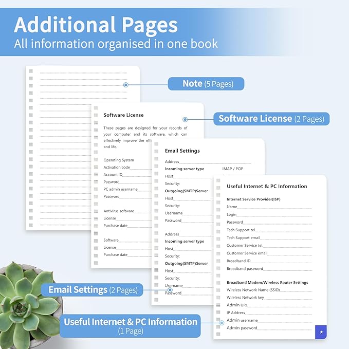 Password Book with Alphabetical Tabs, Password Keeper Book for Seniors, Individual & Colorful Tabs, Spiral Hardcover Password Notebook for Website Logins, 5.7" x 7.7", Blue