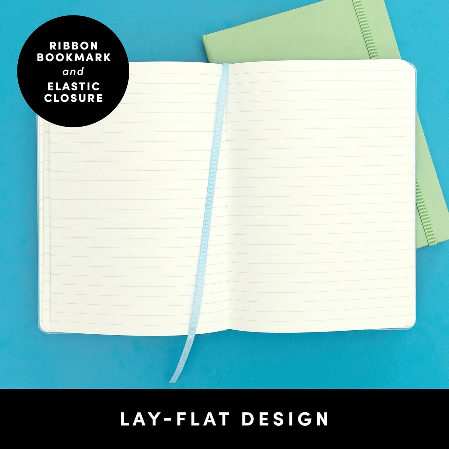 PAPERAGE Lined Journal Notebook, 3 Pack, (Turquoise), 160 Pages, Medium 5.6 in x 8 in - 100 GSM Thick Paper – Hardcover Journaling Notebook for Work, School & Note Taking