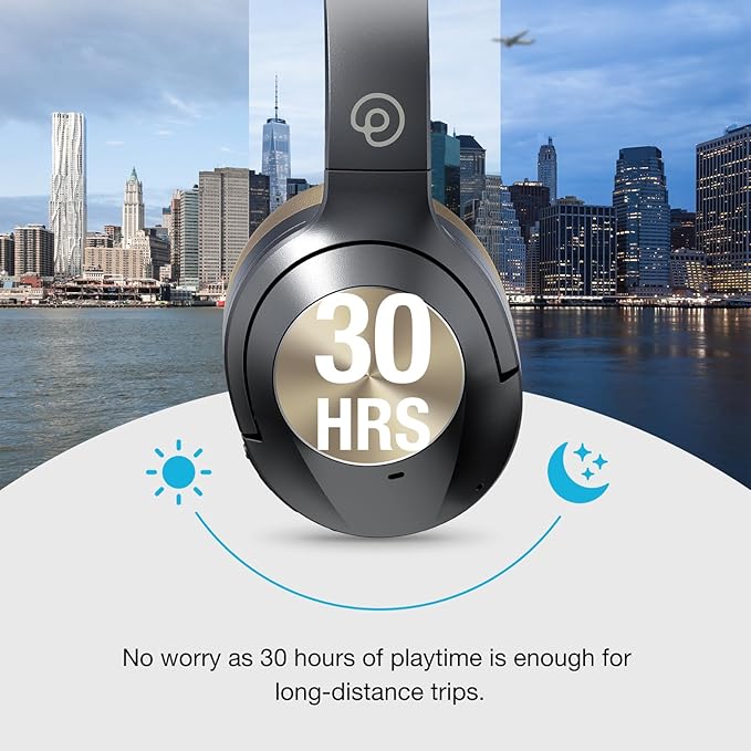 Upgrade Pro‑Level Hybrid Active Noise Cancelling Headphones with HD Sound, Wireless Bluetooth Headphones Over The Ear Unequaled Comfort, Vivid Deep Bass, for Home Office Travel Birthday Gift