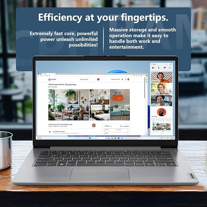 Lenovo IdeaPad 1 Everyday Laptop, 14" HD Display, 12GB RAM, 384GB Storage(128GB eMMC + 256GB PCIe), 1 Yr Office 365 Included, Intel Core Processor, Win 11 Home, Bundle with Thunderobot Wireless Mouse
