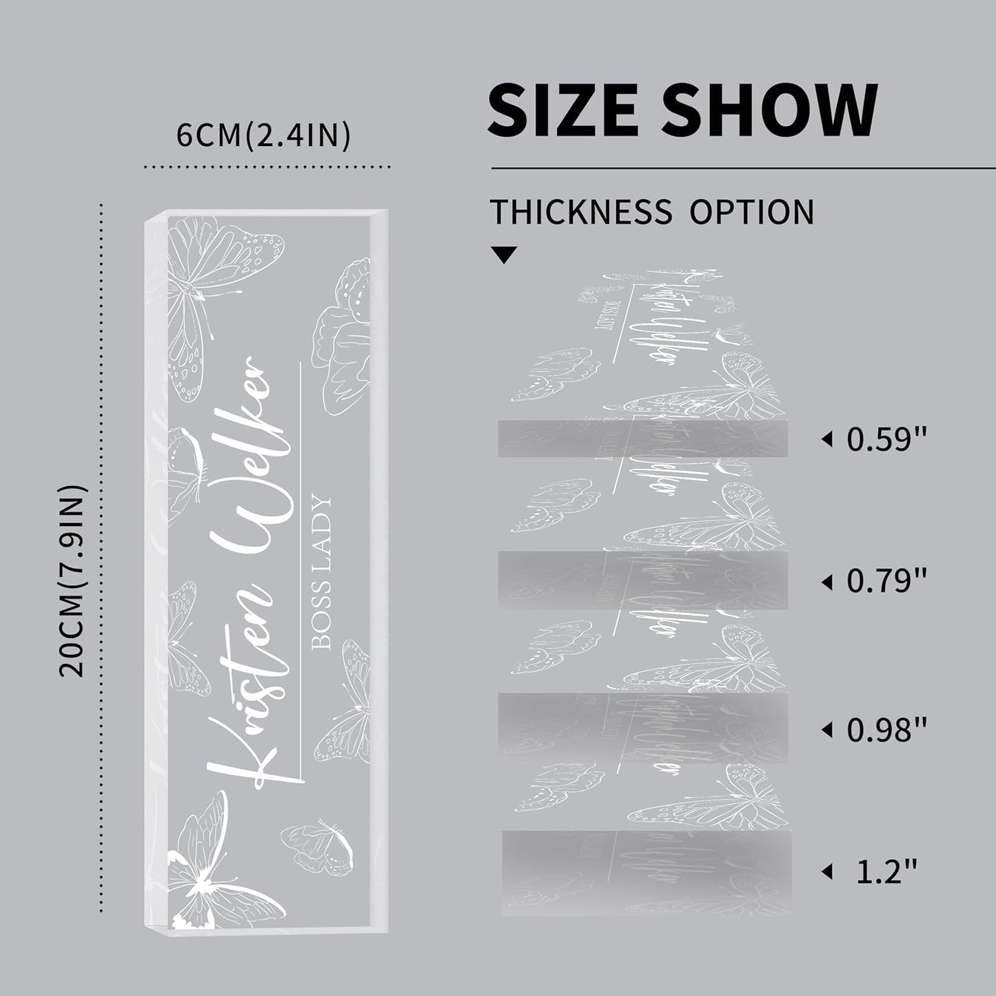 Personalized Desk Name Plates, Acrylic Engraved Name Plate for Desk, Custom Office Gifts & Desk Decor for Women Men, Employee Appreciation Gifts for Boss Teacher Nurse