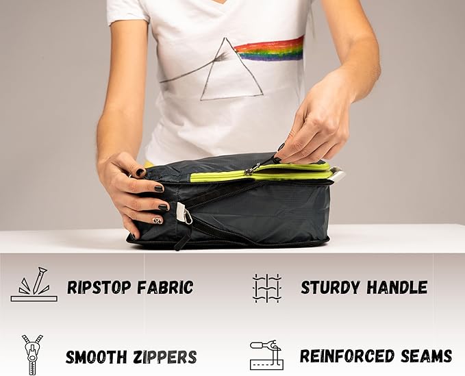 SUITEDNOMAD Ultralight Compression Packing Cubes Set, Suitcase and Backpack Travel Organizer Bags