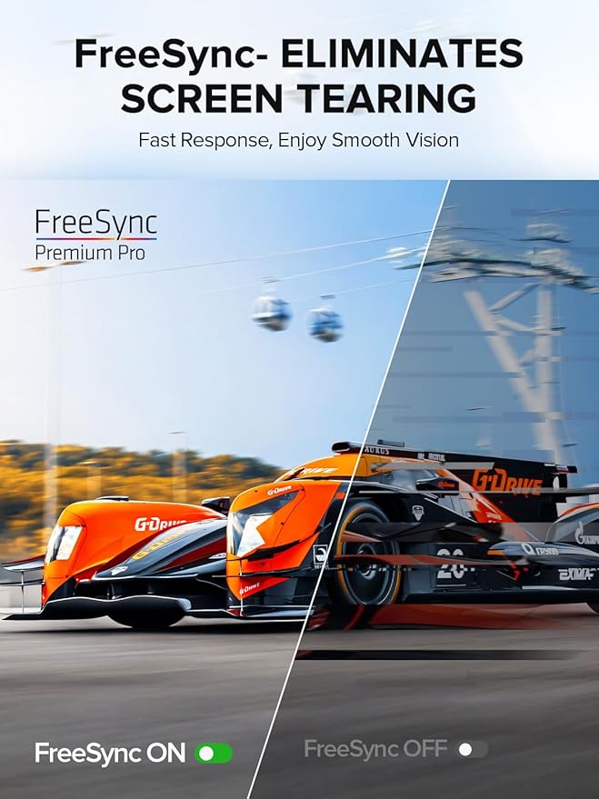 UPERFECT 24.5" Portable Monitor 240Hz Gaming Monitor 1200:1 Contrast FreeSync 0.1ms Fast IPS Large Screen, Built-in 180° Adjustable Stand/VESA, USB-C HDMI Second Screen for Laptop, Phone, Game Console