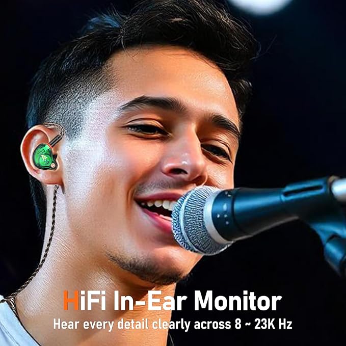 Vibes 202 Wired Earbuds - HiFi in Ear Monitor Headphones – Professional Noise-Isolating Ear Buds - Clear Sound, Deep Bass & Comfort-Fit IEM Earphones - MMCX to 3.5mm, Silver Plated Cord, Carrying Case