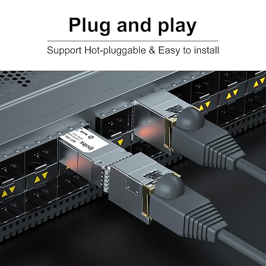 ipolex 2.5/5/10G SFP+ to RJ45 Transceiver, 10GBase-T Module, 10G-T Copper SFP+ CAT6a/CAT7 RJ45 Module, Up to 30m, for Cisco SFP-10G-T-S, Ubiquiti UF-RJ45-10G, Meraki, TP-Link, Netgear and More, 2 Pack
