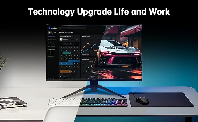 KTC 32 inch Curved Gaming Monitor, 165Hz 1ms MPRT, 2K 1440P 144Hz Monitor, 1500R HVA Display, FreeSync Premium, HDR, 120% sRGB, DisplayPort/HDMI/USB, Vesa Support 3.9x3.9'', PC Monitor for Gamers