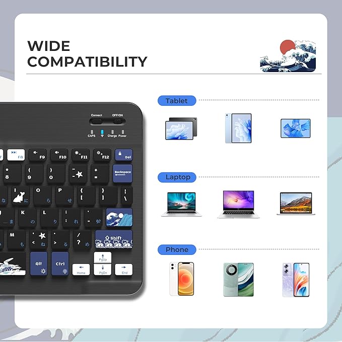 OHY Bluetooth Keyboard for iPad 10th/9th/8th/7th Gen, iPad Pro,iPad Air 13/11 inch & iPad mini | Ultra-Thin Lightweight Wireless Keyboard with Rechargeable Battery & Bluetooth for iOS/Android Devices