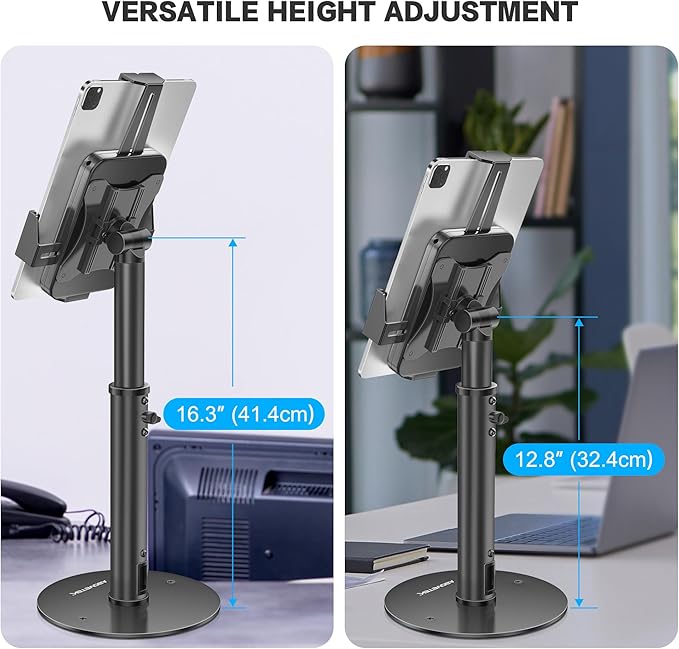 AboveTEK POS Tablet Kiosk Stand - Universal Tablet Locking Mount for 7.9"-11" Devices, 360° Swivel Anti-Theft Security Stand for iPad, iPad Air, Samsung, Height Adjustable Desk Countertop