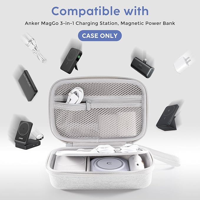 ProCase Hard Travel Electronic Organizer Case for MacBook Power Adapter Chargers Cables Power Bank Apple Magic Mouse Apple Pencil USB Flash Disk SD Card Small Portable Accessories Bag