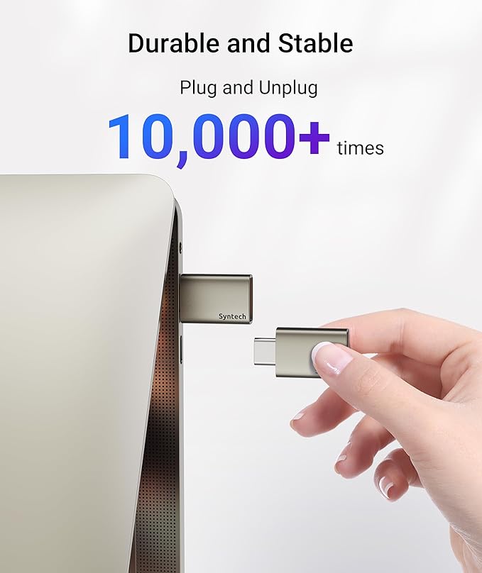 Syntech USB C to USB Adapter, 10Gbps USB3.2 Gen 2 Fit Side by Side, Type C Male to A 3.2 Female Adapter Compatible with iPhone 17 Pro Max/iPad/iMac/MacBook Pro and Thunderbolt 4/3 Devices, Starlight