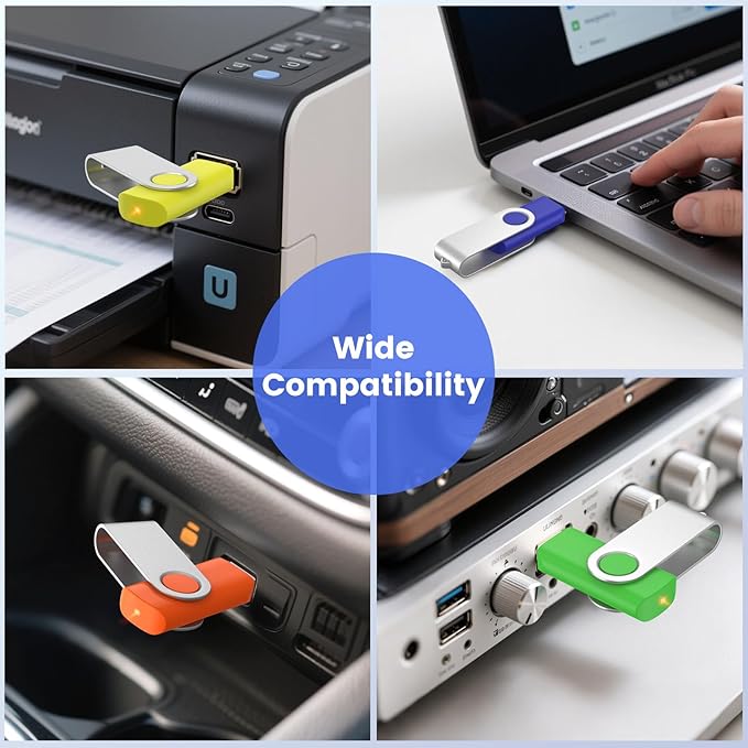 ABLAZE 8GB USB Flash Drive 50 Pack, USB 2.0 Thumb Drives Bulk Memory Sticks Pendrives 50PCS (Mixcolors)