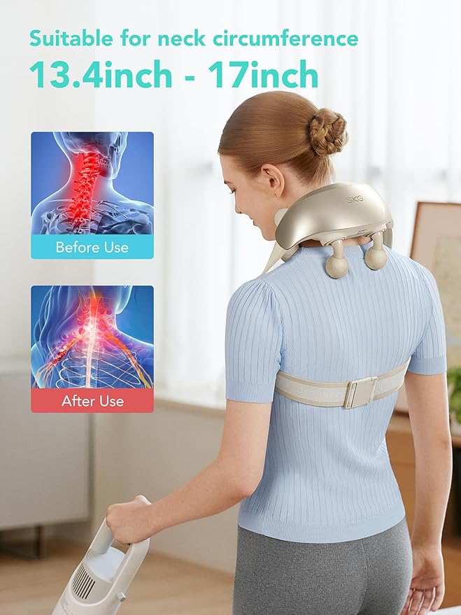 SKG Neck Massager for Pain Relief Deep Tissue 6D Kneading Cordless Shiatsu Neck and Shoulder Massager with Heat Electric Massage Gift Idea H7 Ultra