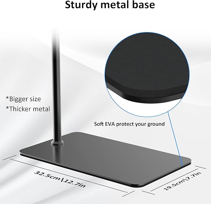 Floor Fire Tablet Stand for Reading in Bed with Page Turner Remote, Fire HD 8 9 10 Max Tablet Holder Accessories with Scrolling Ring Clicker Compatible with iPad iPhone Android Phones