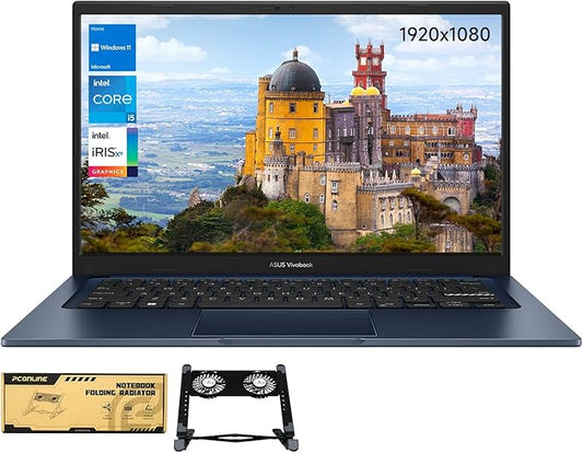 ASUS Vivobook 14X X1404VA-I512256 Laptop, 14" FHD 1920 * 1080, Intel Core i5-1334U,40GB DDR4 RAM, 1TB SSD, Wi-Fi 5, W11 Home, HDMI, Bundle with PCO Laptop Cooler