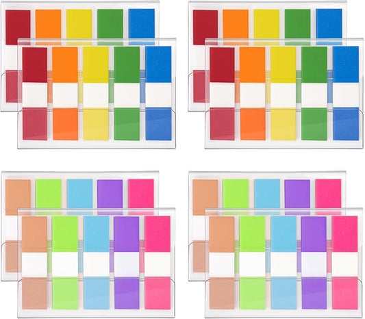 KICNIC Sticky Tabs 1000 Pcs (1.77 * 0.47 in),Fluorescent Pop Up Book Tabs, Adhesive Index Tabs for Annotating Books, Page Marker Flags, Reusable for School, Binder, Office, 8 Dispensers (10 Colors)