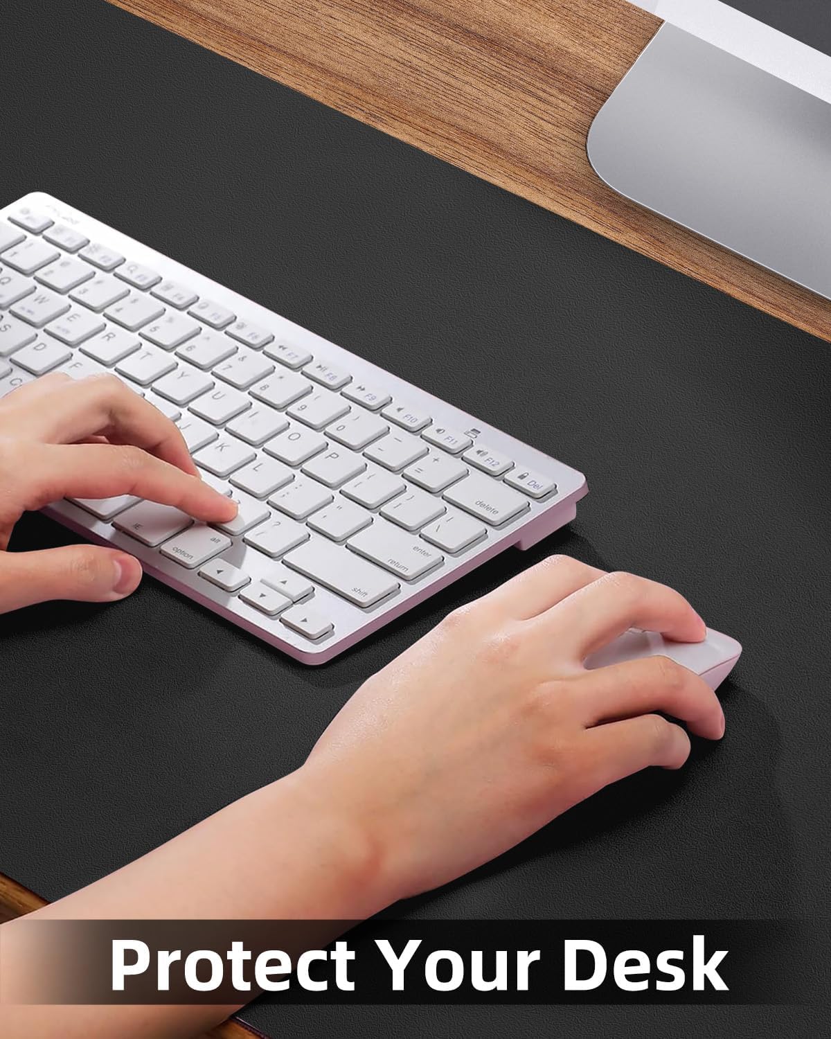 Desk mat Large, Leather Desk Pad Protector,Office Desk Mat,Mouse Pad, Non-Slip Desk Blotter, Laptop Desk Pad, Waterproof Desk Writing Pad for Office&Home (Black,48" x 24")