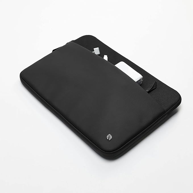 Incase A.R.C. Sleeve with ReSpun Recycled Polyester - 15 inch and 16 inch MacBook/Laptop & iPad/Tablet Case - Cushioned Faux Fur Lining, External Zippered Slip Pocket - Black