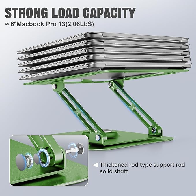 Laptop Stand for Desk, Adjustable Computer Stand with 360° Rotating Base, Ergonomic Laptop Riser for Collaborative Work, Foldable & Portable Laptop Stand, fits for All 10-16" Laptops