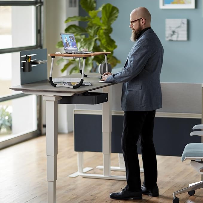 Lap Desk Bed Trays for Eating and Laptops Breakfast in Bed Tray for Sofa/Couch/Study/Reading/Writing with Cup Holder/Drawer On Low Sitting Floor Large Portable Foldable (Black)