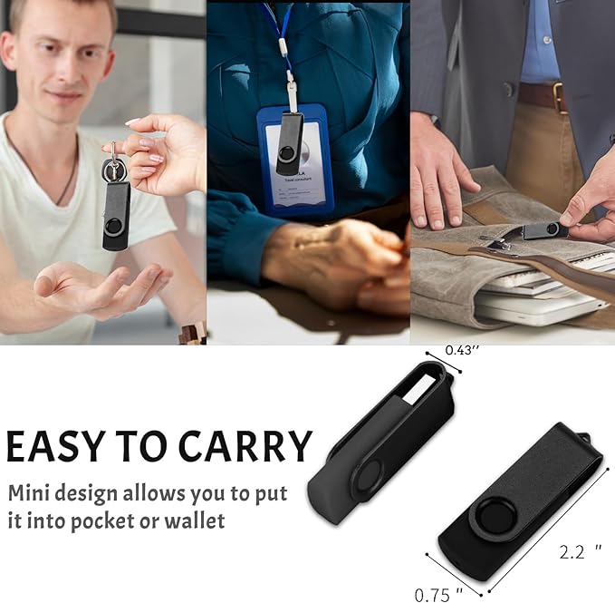 Flash Drive Bulk 2GB USB 20 Pack FEWINA USB2.0 USB Drives Pack Thumb Drive Bulk Swivel Memory Stick Zip Drive for Storage and Backup Black 20PCS 2GB