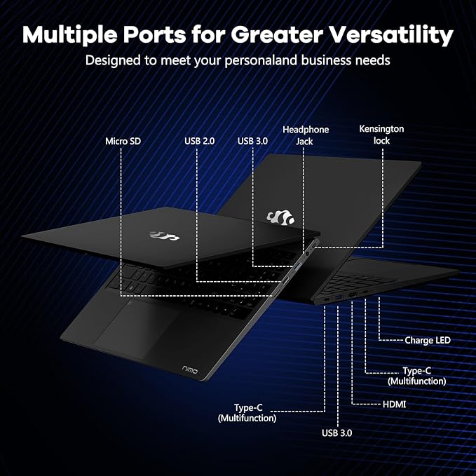 NIMO 15.6" IPS FHD-Gaming-Laptop, AMD Ryzen 5 6600H 6 Cores 32GB DDR5 RAM 2TB SSD (Beat i7-1165G7, Up to 4.5GHz) Radeon 660M GPU-Computer with 100W Type-C Backlit Keyboard Fingerprint Win 11