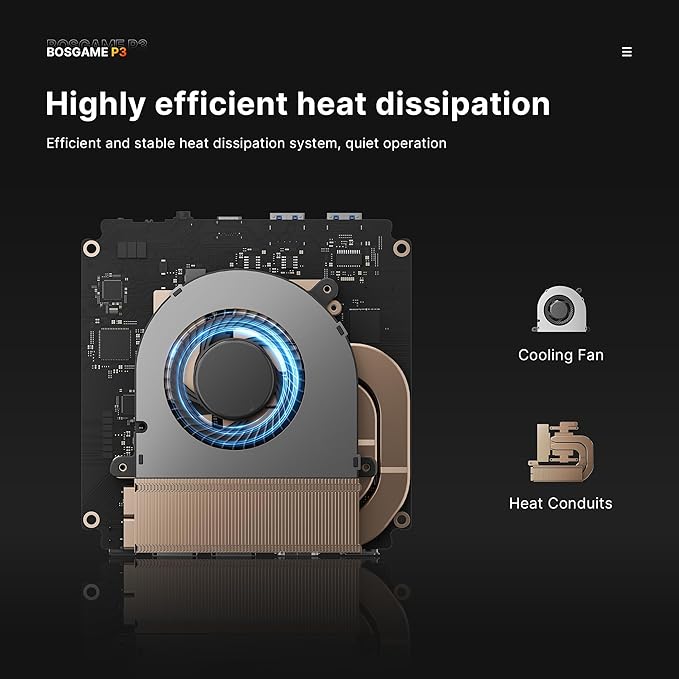 BOSGAME P3 Lite Mini PC Gaming Computers Ryzen 7 6800H, Radeon 680M Graphics, 32GB DDR5 RAM, 1TB PCIe 4.0x4 SSD,Triple Display (HDMI/DP/USB4),USB4 8K 60Hz,WiFi 6E,BT5.2,Dual 2.5GbE LAN