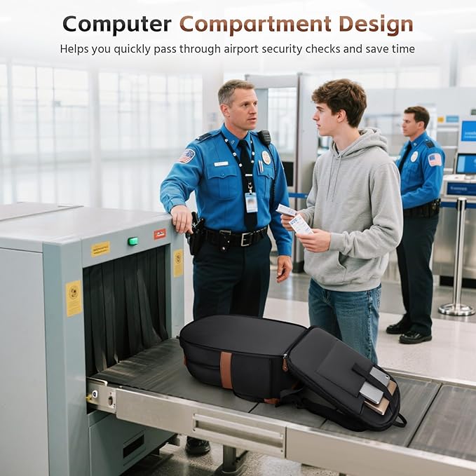 RealCool Laptop Backpack, 31L Travel Backpacks for Women Men, Fits up to 15.6-17 Inch,Water Resistant College Bookbag, for School Business Trip (Black)