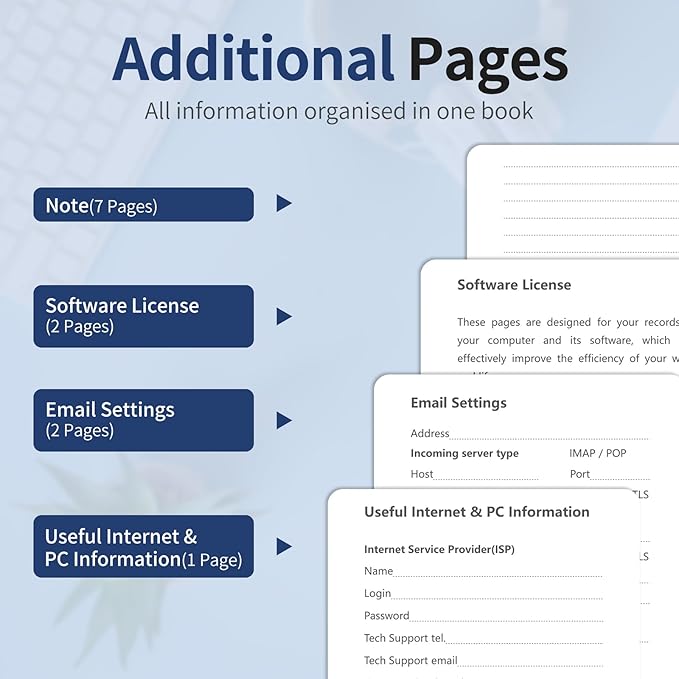 Password Book with Alphabetical Tabs, Password Keeper Book for Seniors, Hardcover Password Notebook for Individual & Colorful Tabs, Password Organizer for Website Logins, 5.3" x 7.7", Navy Blue