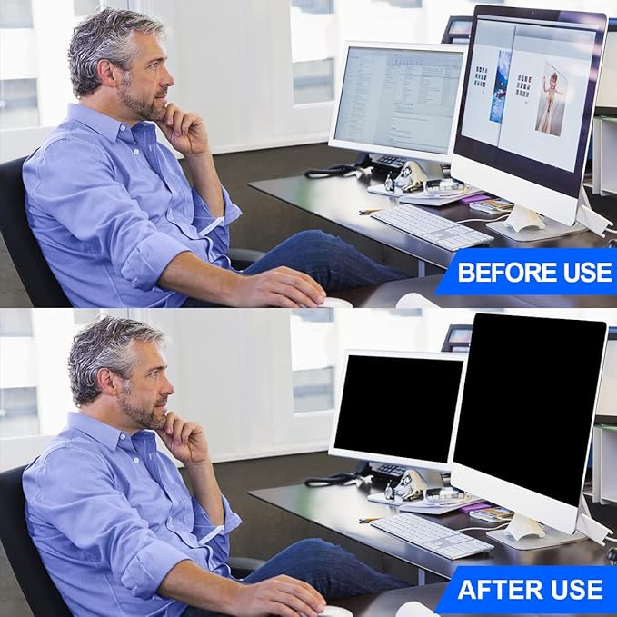 Computer Privacy Screen Filter 22 Hanging Monitor Privacy Screen Protector for 16:10 Aspect Ratio Widescreen Computer Monitor, Eye Protection Anti Glare Blue Light Screen Protector