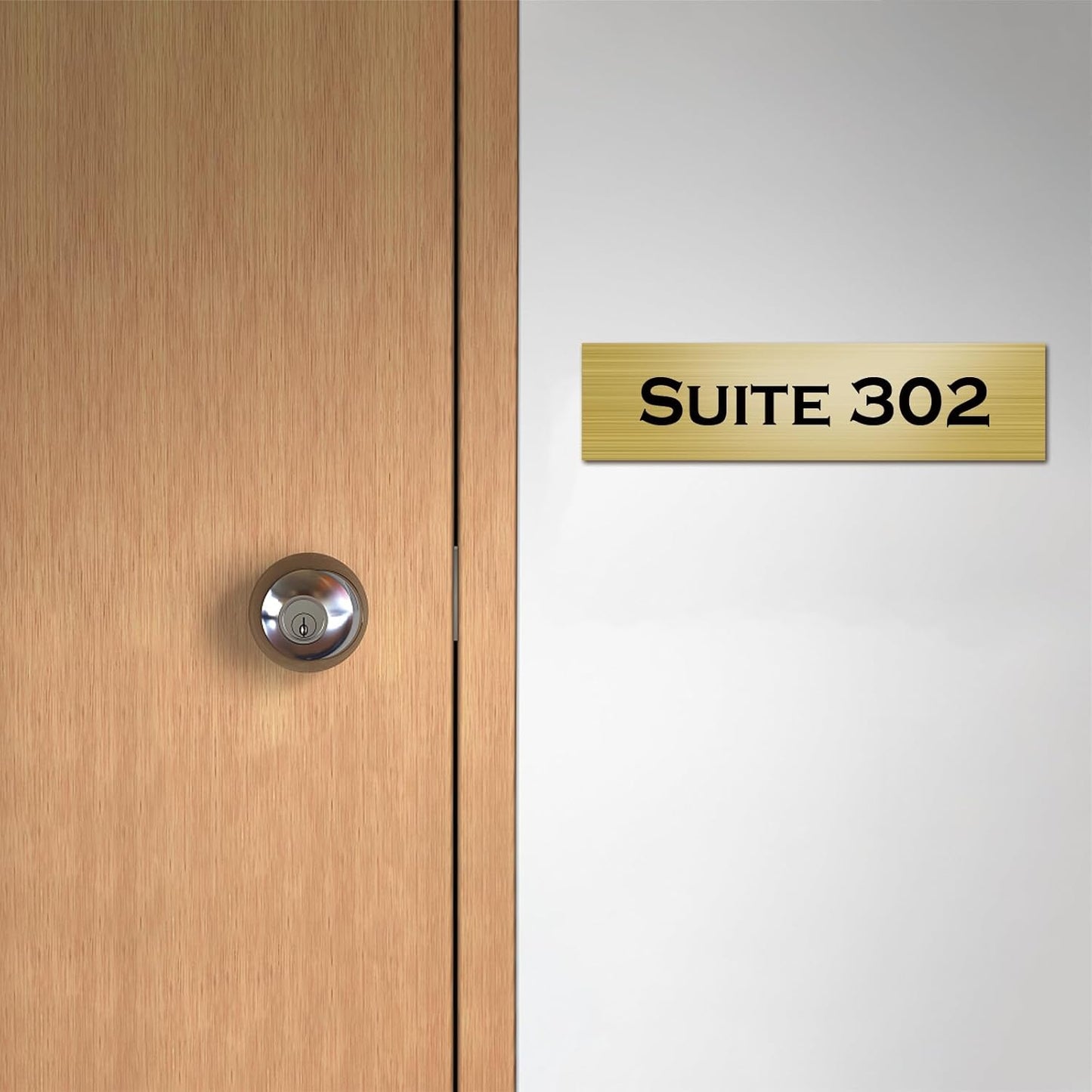 Custom Office Engraved Name Plate for Door or Wall Sign, Personalized Door Name Plate for Office with Adhesive, Laser Engraving, 10 Colors Available, 3 Styles (2" x 8")