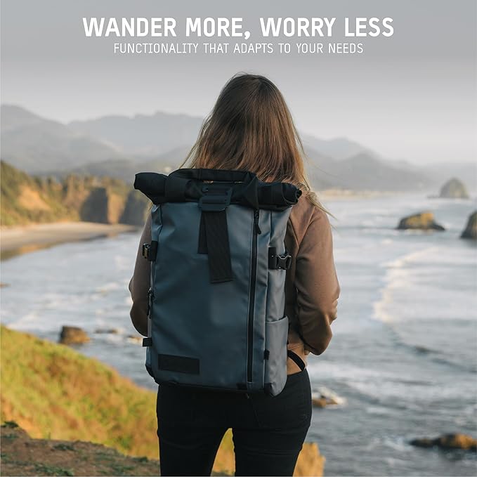 WANDRD PRVKE 21L, V3 Backpack: Weather-Resistant Travel & Camera Backpack with Laptop Sleeve, Quick Side Access, Clamshell Opening – Ideal Photography & Travel Bag (Aegean Blue)