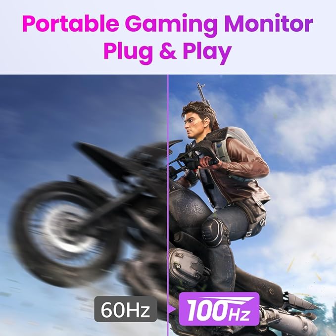 Portable Gaming Monitor 16 Inch QHD 2.5K 2560X1600 16:10 100 Hz 100% sRGB 10 Bit Travel Monitor for MacBook, Laptop, PC, Surface, Game Console, VESA Compatible, with Kickstand