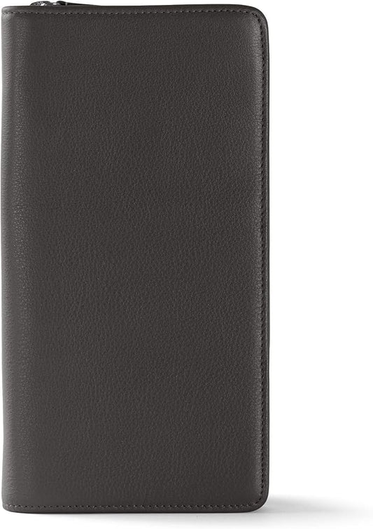 Leatherology Black Onyx Travel Zip Organizer Wallet, Passport Holder, RFID Available, Full Grain Leather