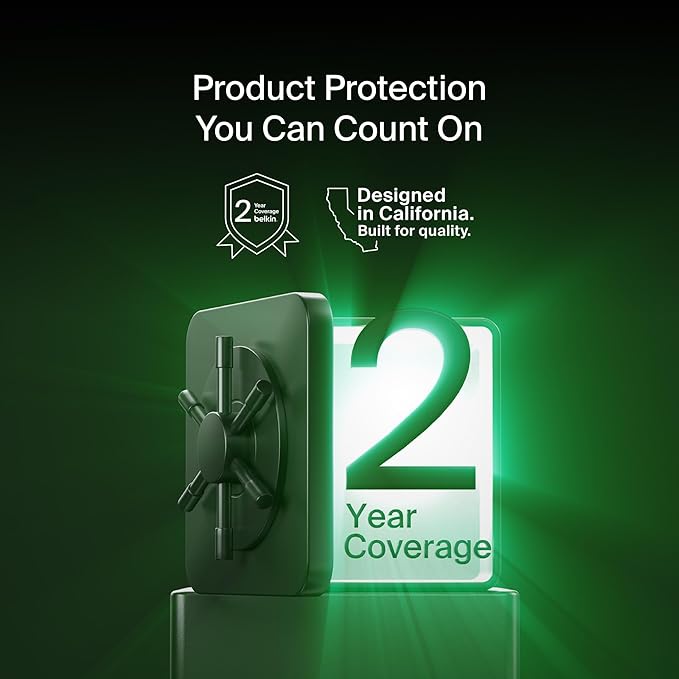 Belkin MagSafe Charger Compatible, 3-in-1 Charging Station, Qi2.2 25W Magnetic Wireless Charger Dock, Foldable Charging Stand for iPhone 17/16/15, Apple Watch, AirPods, Pixel 10 (45W Adapter Included)