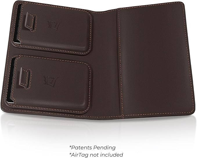 Kings Loot Passport Holder Wallet – RFID Blocking Leather Travel Wallet with Built-in Airtag Holder – Holds 1-6 Cards & Passport – Easy Pull Tab – Slim & Stylish Wallets (Truffle/Premium Engraved)
