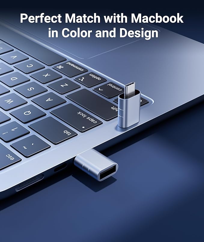 Syntech USB C Male to USB3 Female Adapter Compatible with iPhone 17 Pro Max iMac 2021, iPad Pro 2021, MacBook Pro 2020 / Air 2020 and Other Type C or Thunderbolt 3 Devices Blue, Pack of 2