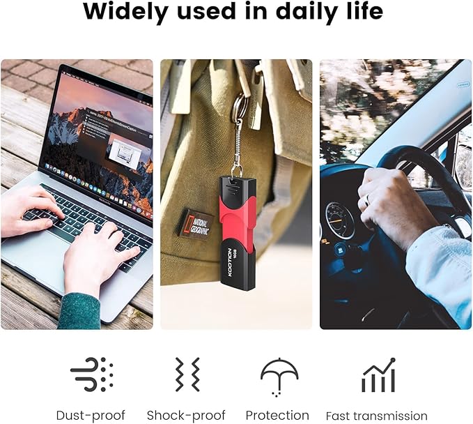 USB 3.0 Flash Drive KOOTION 10 Pack 16GB USB 3.0 Thumb Drive Retractable 16G Zip Drive Ultra High Speed USB Stick Jump Drive Rugged Memory Stick with LED Indicator for Data Storage and Transfer