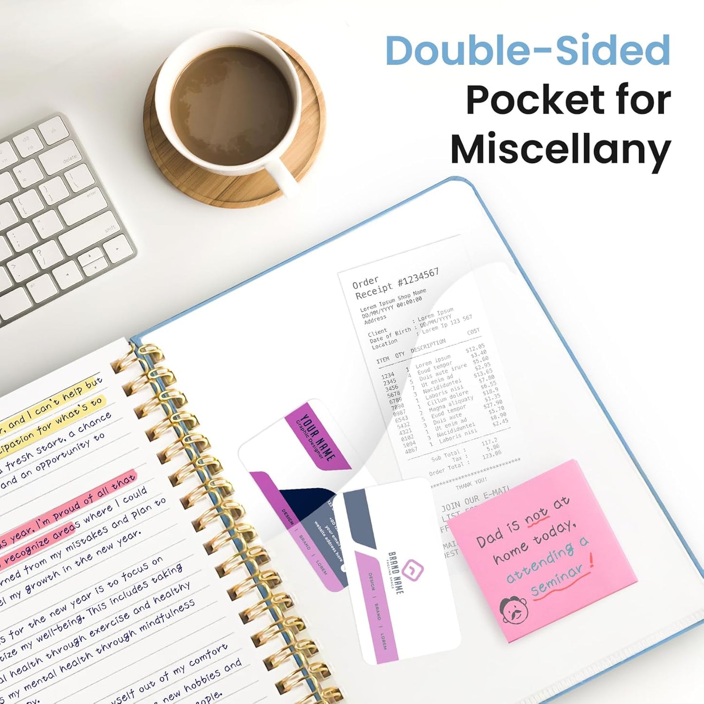 Lined Spiral Notebook Journal for Work, 300 Pages Thick B5 (7.1"x10") College Ruled Journal for Women & Writing, Hardcover Notebook for Note Taking, Perfect for Office Home School, Perfect for Office Home School, Blue