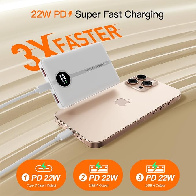 Magnetic Portable Charger, 16800mAh Wireless Power Bank, with 20W USB-C Fast Charging and LED Digital Display Magnetic Battery Pack, Compatible with iPhone 16/15/14/13/12 Full Series (2025)