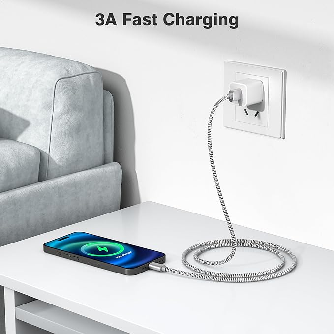 Elebase iPhone 17 16 Pro Max Charging Cable 1.5/3.3/6.6FT 3Pack,USB A to Type C Car Charger Cord,USBC Carplay Cable for New Apple iPad 10 Mini 8 Air 7,Airpods,Samsung Galaxy S25 S24 Ultra,Z Flip Fold