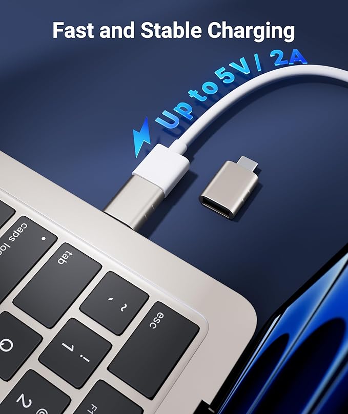 Syntech USB C to USB Adapter Pack of 2 USB C Male to USB3 Female Adapter Compatible with iPhone 17 Pro Max MacBook Pro Air 2024 iMac iPad mini Pro, Other Type C or Thunderbolt 4/3 Devices, Starlight