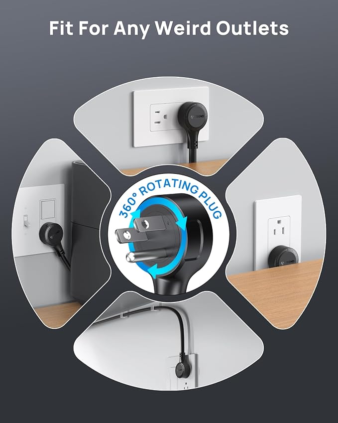 TROND Surge Protector Power Strip, 360° Rotating Flat Plug, 13AC Widely Spaced Outlets Expansion with USB C Port, 4000 Joules, 5ft Extension Cord Heavy Duty, Wall Mount, Under Desk, ETL Listed, Black