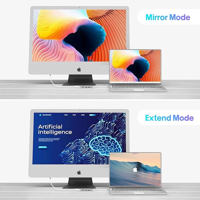 USB C Hub, USB-C Dongle Adapter with 4K HDMI for MacBook Pro/Air, 6 in 1 USBC Adaptador Converter Digital AV Multiport Docking Station, with USB3.0/USB2.0/SD/microSD Card Reader Ports - Sliver