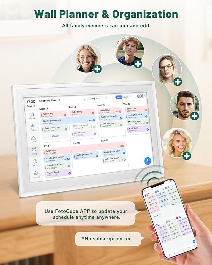 Digital Wall Calendar with Touchscreen, 15.6 inch Smart Calendar, Electronic Calendar for Family, WiFi Family digital calendar Chore Chart, Wall Planner, WiFi Digital Picture Frame