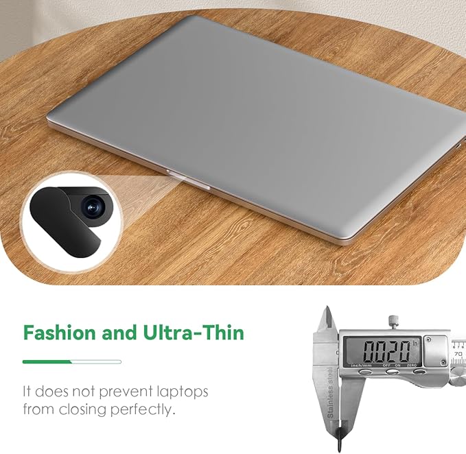 CloudValley [Upgrade Webcam Cover, 0.4 mm Ultra-Thin Metal, Rotating Camera Cover for MacBook Pro, Laptop, MacBook Air, iPad, Tablet, Mac, PC Accessories, 2 Pieces, Black