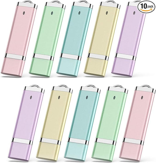 KEXIN 10 Pack 64GB Flash Drives - USB Thumb Drive, 64GB, Colorful
