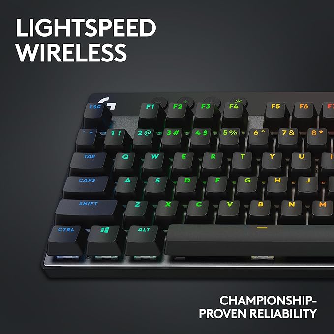 Logitech G PRO X TKL LIGHTSPEED Wireless Gaming Keyboard, Ultra-Portable Tenkeyless Design, LIGHTSYNC RGB, PBT keycaps, Tactile Switches (GX Brown) - Black