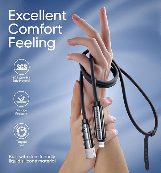 MAGIC JOHN 240W 4 in 1 Charging Cable, 4FT USB C to Lightning Cable [MFi Certified], Multi Chargers for All Devices, Chubby USB A/C to C/Lightning with Light for iPhone/MacBook/iPad/Samsung/Switch 2