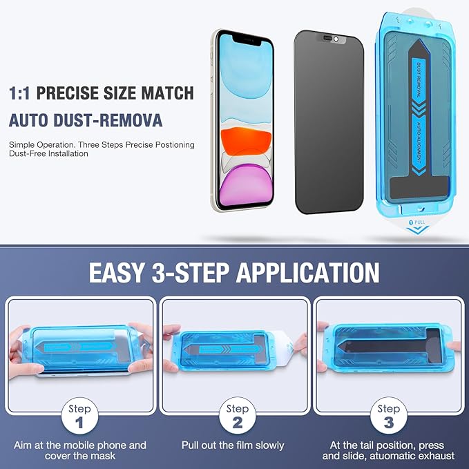 2-Pack Matte Privacy Screen Protector for iPhone iPhone 12 Pro/iPhone 12, Anti-Glare Display Filter, No Bubbles, High Definition Clear, Easy Installation