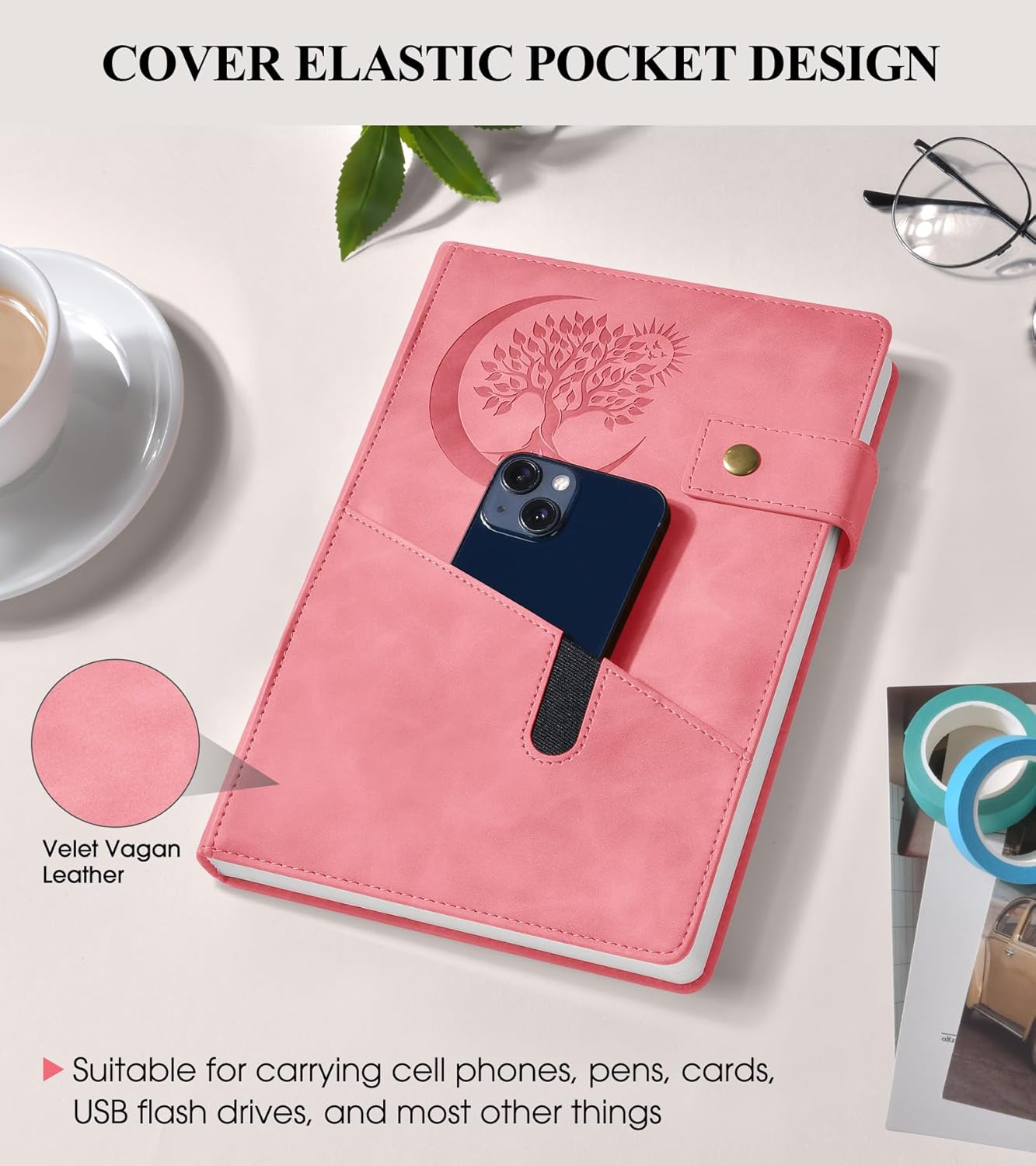 365 Page Thick Lined Journal Notebook for Men Women, A4 Large Leather Journals for Writing, Hardcover Notebooks for Work, School, Note Taking, Business, Travel Diary, College Ruled 8.5" x 11"